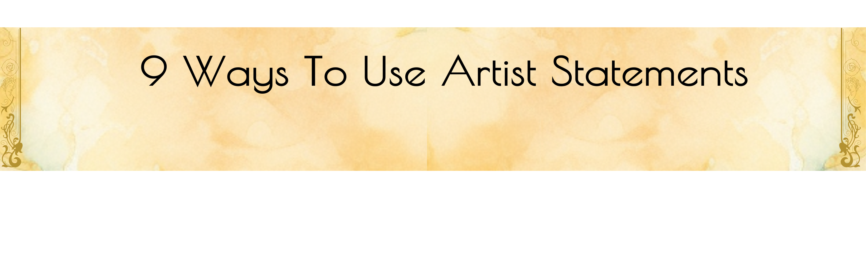 Blog Title 9 Ways To Use Artist Statements on beige background