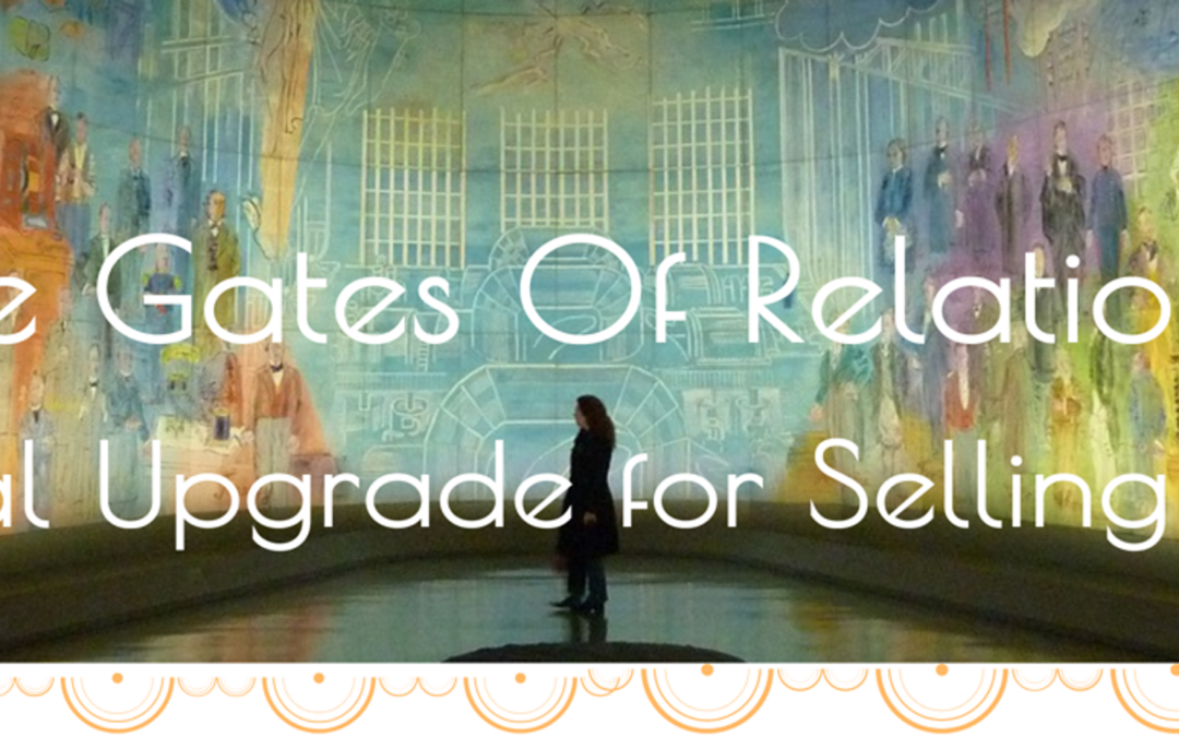 Three Gates Of Relationship A Pivotal Upgrade for Selling Your Art featured image person admiring a mural of abstract art